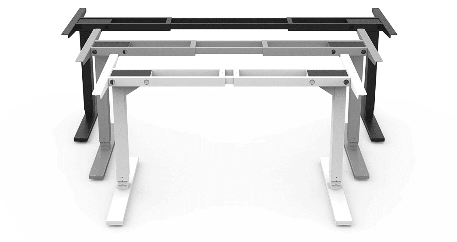 standing desk frames in white grey and black