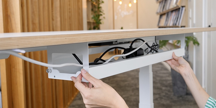 desk cable management tray
